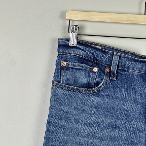 Levi's Wedgie Straight Premium Denim High Rise Medium Dark Wash Jeans - Picture 4 of 15